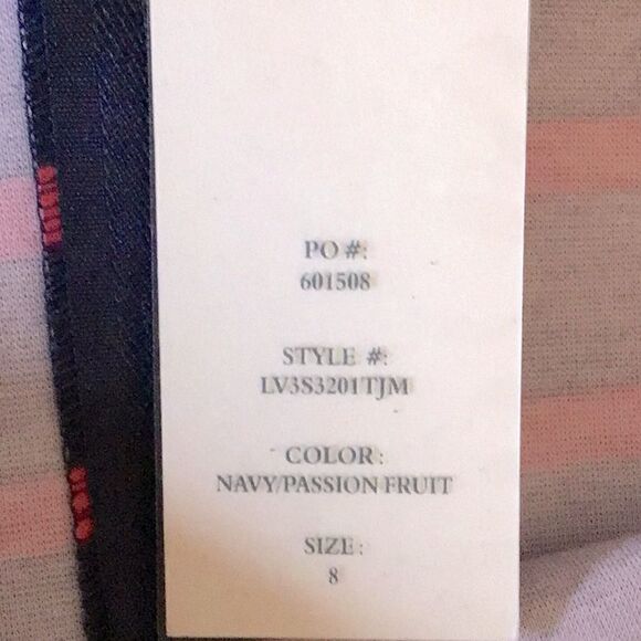 Olive & Oak NEW Navy / Passion Fruit Striped Pencil Skirt - Picture 10 of 12